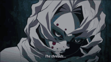a cartoon character says " the threads " at the bottom of the screen