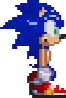 a pixel art of a sonic the hedgehog standing on a white background .