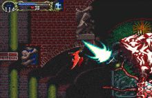 a video game screen shows a character with a hp of 114