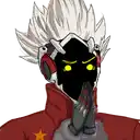 a cartoon of a man wearing a mask and headphones .