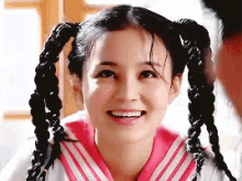 lee hi twin tail pigtails smile happy