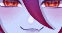 a close up of a person 's face with a tear coming out of it .
