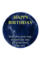 a happy birthday card with a blue background