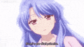 a girl with purple hair says eu sei o que direi primeiro