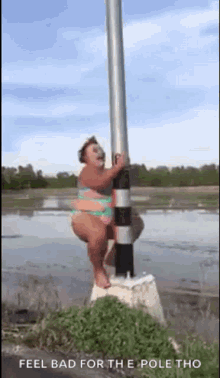 fat girl swim suit pole dance dance crazy