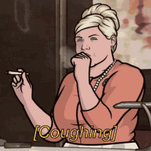 Coughing Archer GIF - Coughing Archer Cough GIFs