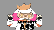a cartoon character with a crown on his head and the words absolute ass on the bottom