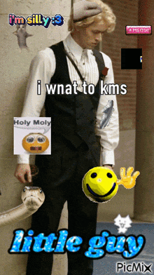 a picture of a man with a smiley face and the words i 'm silly 3 on top