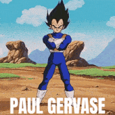 a picture of paul gervase with a cartoon character in the background