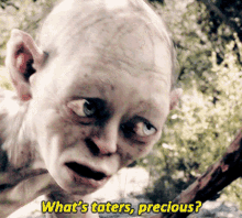 Gollum Whats Taters Precious GIF - Gollum Whats Taters Precious Lord Of The Rings GIFs