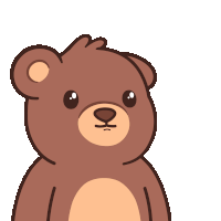 a cartoon drawing of a brown teddy bear