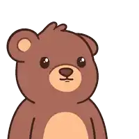 a cartoon drawing of a brown teddy bear