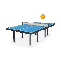an illustration of a ping pong table with a tischtennis hobby wien logo