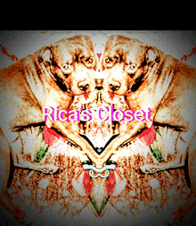 a picture of two dogs with the words rica 's closet written on it