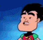 a cartoon of robin from teen titans go making a face