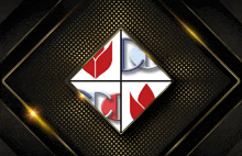 a diamond with four squares in it and the letters cn on the bottom