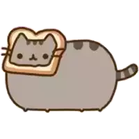 a cartoon cat with a slice of bread on its head