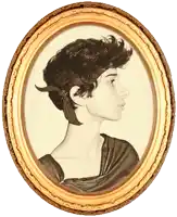 a portrait of a woman with a scarf around her neck