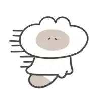 a cartoon drawing of a sheep with a cloud shaped head