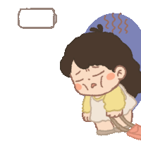 a cartoon drawing of a girl with a red button on her head