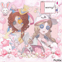 a picture of a girl with a sign that says worry