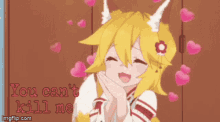 cute anime love girl blush