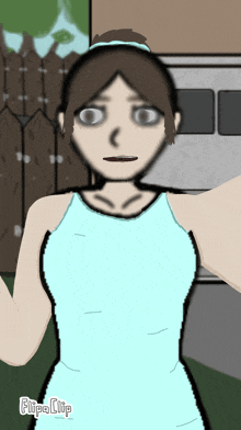 a cartoon of a woman taking a selfie with flipa clip written below her