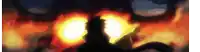 a silhouette of a person with a sword in front of a fire .