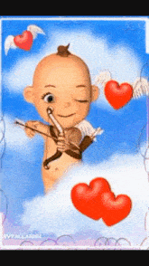 a cartoon cupid is holding a bow and arrow