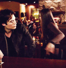 Damon Salvatore At The Bar With A Bourbon GIF - Damon Salvatore At The Bar With A Bourbon The Vampire Diaries GIFs