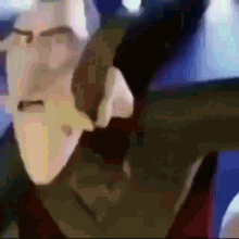 a close up of a cartoon character with his arms outstretched