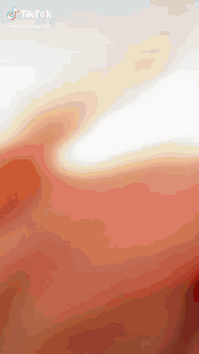 a tiktok video of a painting with a swirl of orange and white paint .