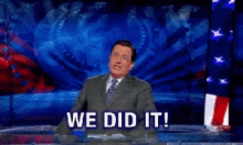 We Did It Balloons GIF - We Did It Balloons Stephen Colbert GIFs