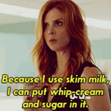 coffee skim milk whip cream sugar diet