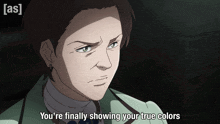 a cartoon of a man with the words you 're finally showing your true colors