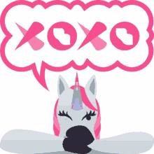 xoxo unicorn life joypixels hugs and kisses unicorn
