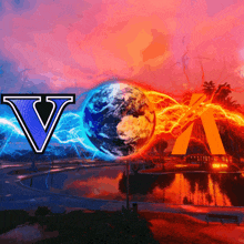 a picture of a video game with the letter v and a