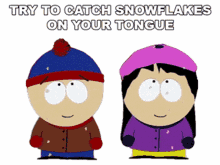 try to catch snowflakes on your tongue stan marsh wendy south park mr hankey the christmas poo