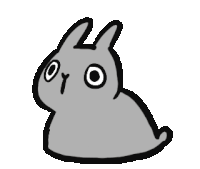 a black and white drawing of a bunny rabbit