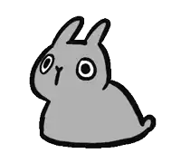 a black and white drawing of a bunny rabbit