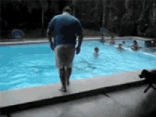 dogs push pool splash