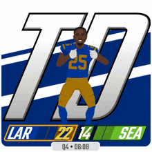 an illustration of a football player with the number 25