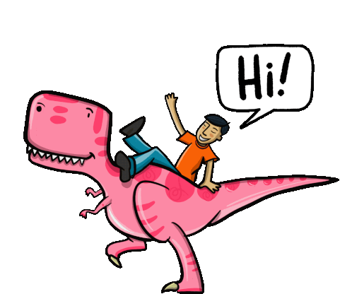 Hi Greeting Sticker - Hi Greeting Dinosaur Stickers