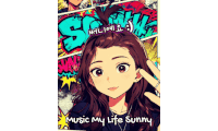 a poster for music my life sunny shows a girl giving the peace sign
