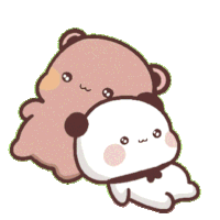 a brown bear and a white bear are hugging each other on a white background