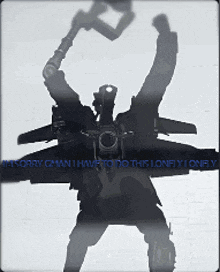 a black and white image of a robot with the words " sorry captain i have to do this lonely i only "