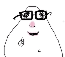 a black and white drawing of a person wearing glasses and a choker .