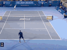 a tennis match is being played on a court that says delray beach