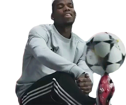 Paul Pogba Spinning Sticker - Paul Pogba Spinning Soccer Stickers