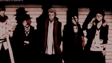 a group of people standing next to each other with the words " eleven-mitsu-ni-goodbye " at the bottom